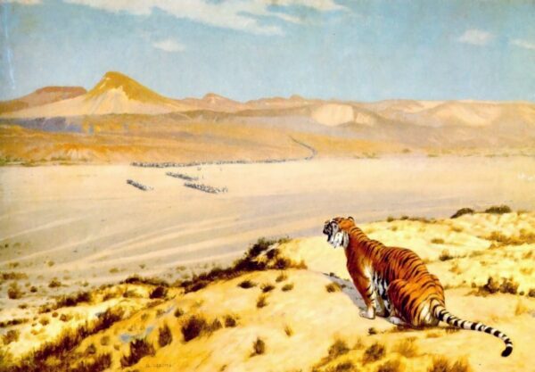 Tiger on the Watch by Jean-Léon Gérôme, hand-painted oil painting reproduction