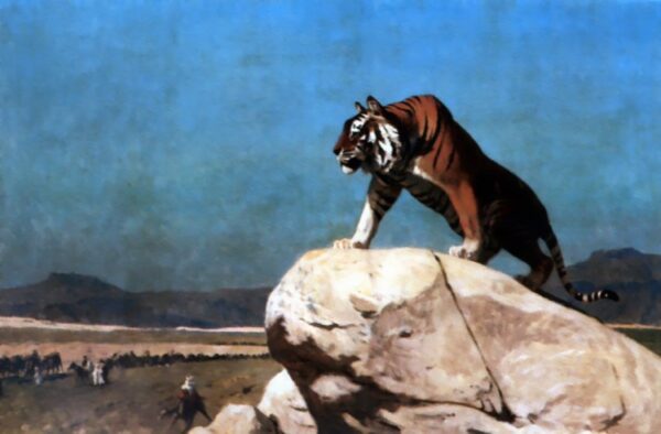 Tiger on the Watch II by Jean-Léon Gérôme, hand-painted oil painting reproduction