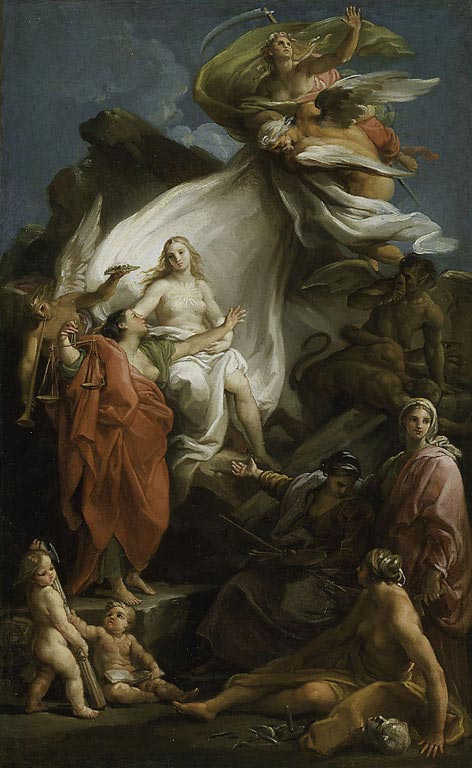 Time Unveiling Truth by Pompeo Batoni, hand-painted oil reproduction