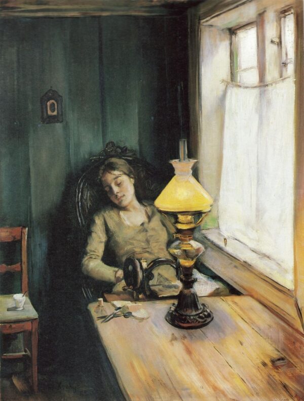 Tired by Christian Krohg, hand-painted oil painting reproduction