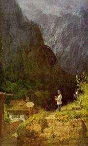 Tiroler Mauthaus by Carl Spitzweg, hand-painted oil painting reproduction