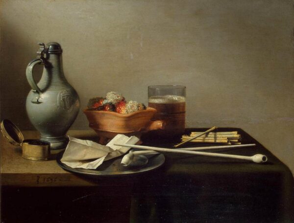 Tobacco Pipes and a Brazier by Pieter Claesz, hand-painted oil painting reproduction