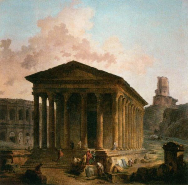 The Maison Car by Hubert Robert, hand-painted oil painting reproduction