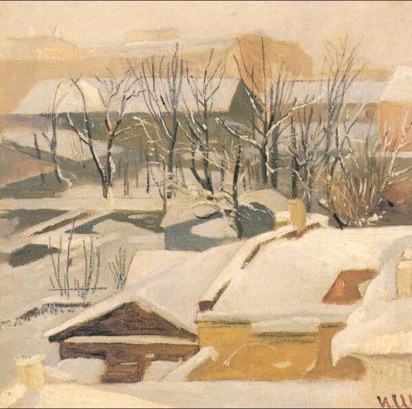 Town in Winter by Ivan Shishkin, hand-painted oil painting reproduction