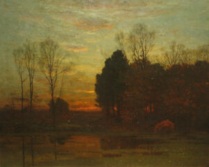 Tranquility at Sunset by John Joseph Enneking, hand-painted oil painting reproduction