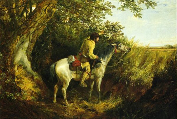 Trapper Looking Out by Arthur Fitzwilliam Tait, hand-painted oil painting reproduction