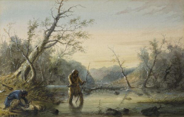 Trapping Beaver by Alfred Jacob Miller, hand-painted oil reproduction
