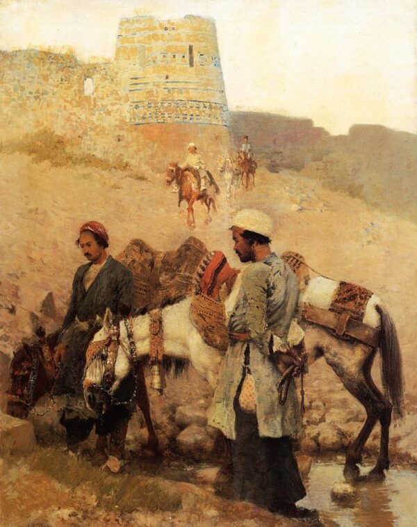 Traveling in Persia by Edwin Lord Weeks, hand-painted oil reproduction
