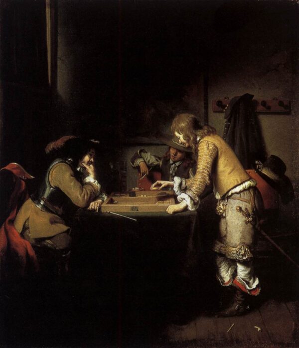 Tric-Trac Players by Gerbrand van den Eeckhout, hand-painted oil painting reproduction