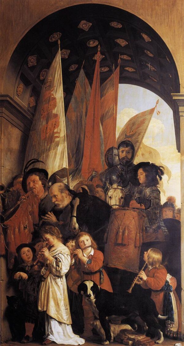 Triumphal Procession with Musicians by Salomon de Bray, hand-painted oil painting reproduction