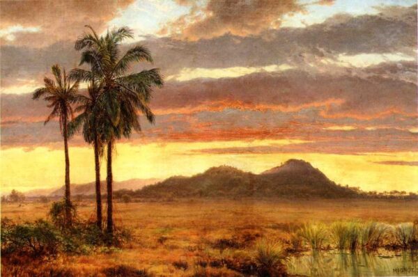 Tropical Landscape by Louis-Remy Mignot, hand-painted oil painting reproduction