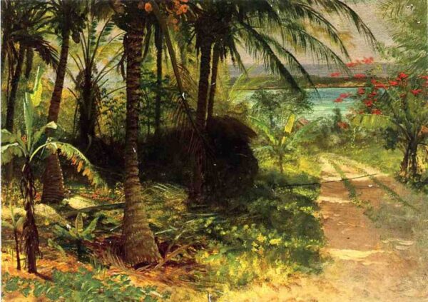 Tropical Landscape by Albert Bierstadt, hand-painted oil painting reproduction