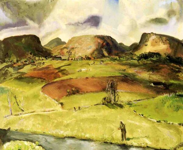 Trout Stream and Mountains by George Bellows, hand-painted oil painting reproduction