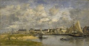 Trouville Harbour by Eugène Louis Boudin, hand-painted oil painting reproduction