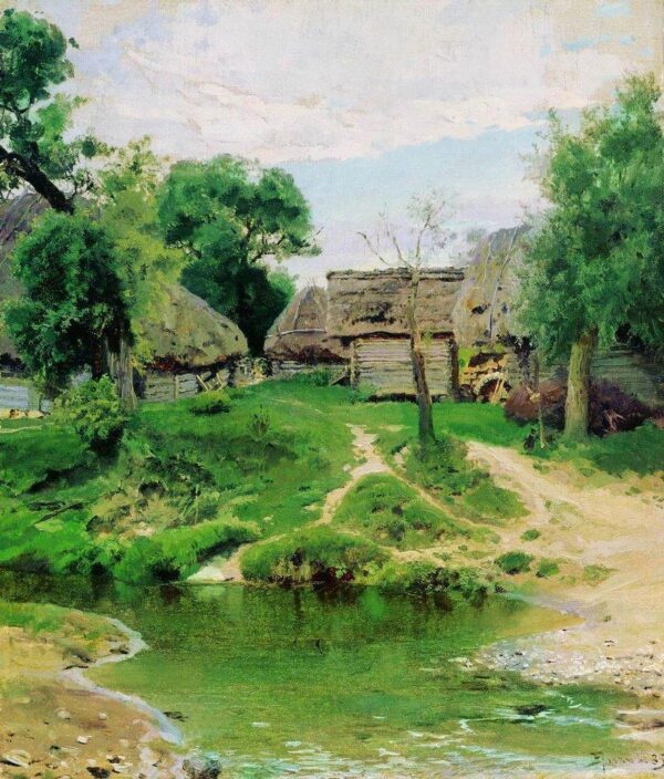 Turgenevo Village by Vasiliy Polenov, hand-painted oil painting reproduction