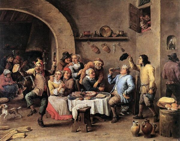 Twelfth-Night (The King Drinks) by David Teniers the Younger, hand-painted oil painting reproduction