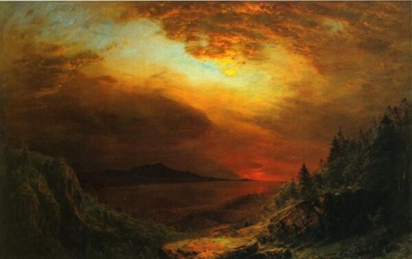 Twilight Mount Desert Island, Maine by Frederic Edwin Church, hand-painted oil painting reproduction