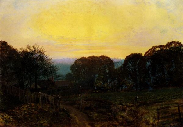 Twilight, The Vegetable Garden by John Atkinson Grimshaw, hand-painted oil painting reproduction