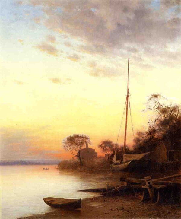 Twilight along the River by Francis Silva, hand-painted oil painting reproduction