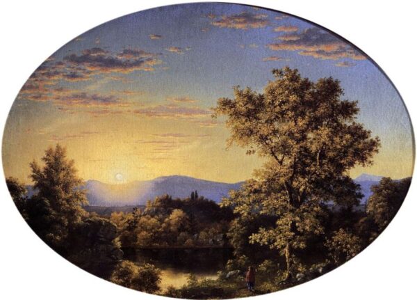 Twilight among the Mountains by Frederic Edwin Church, hand-painted oil painting reproduction