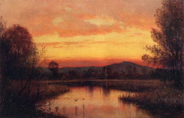 Twilight on the Marsh by Thomas Worthington Whittredge, hand-painted oil painting reproduction