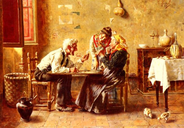Two Against One by Eugenio Zampighi, hand-painted oil reproduction