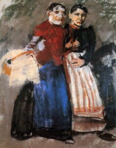 Two Amsterdam girls by George Hendrik Breitner, hand-painted oil painting reproduction