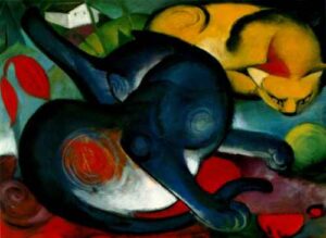 Two Cats by Franz Marc, hand-painted oil painting reproduction