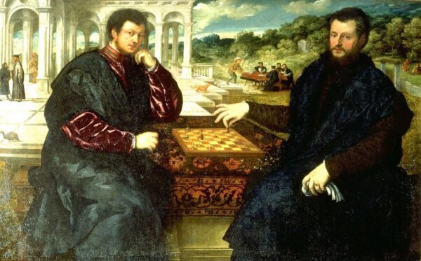 Two Chess Players by Paris Bordone, hand-painted oil painting reproduction