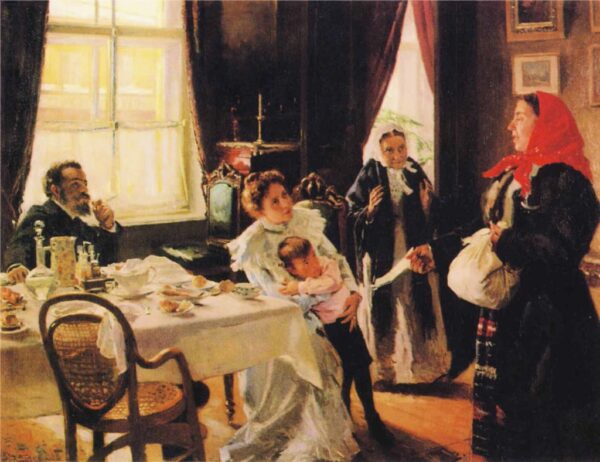 Two Mothers (Birth and Adoptive) by Vladimir Makovsky, hand-painted oil painting reproduction