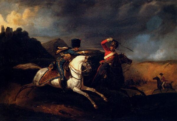 Two Soldiers on Horseback by Horace Vernet, hand-painted oil painting reproduction