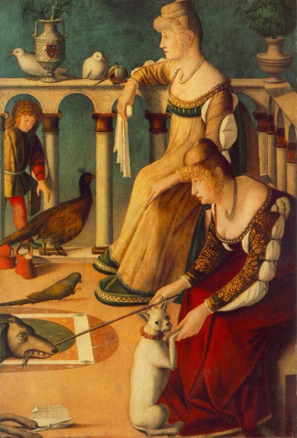 Two Venetian Ladies by Vittore Carpaccio, hand-painted oil painting reproduction