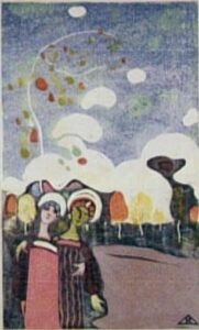 Two Young Girls by Wassily Kandinsky, hand-painted oil painting reproduction