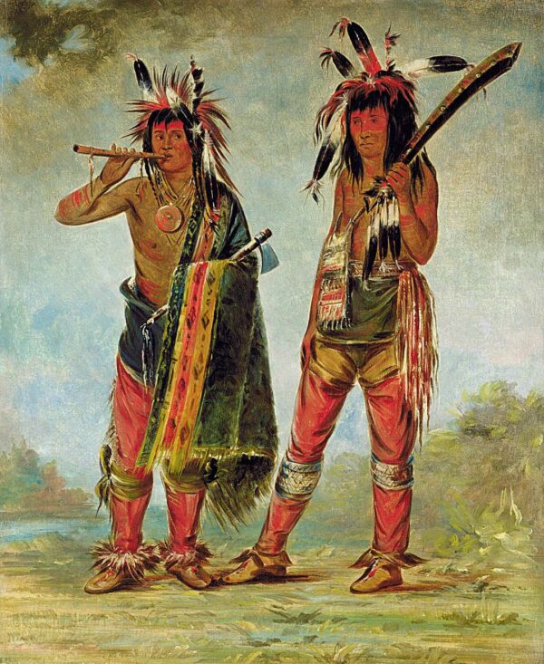 Two Young Men by George Catlin, hand-painted oil painting reproduction