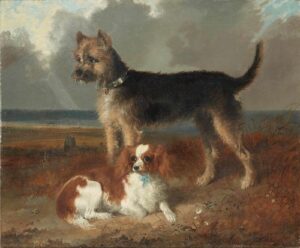 Two small dogs by Richard Ansdell, hand-painted oil painting reproduction
