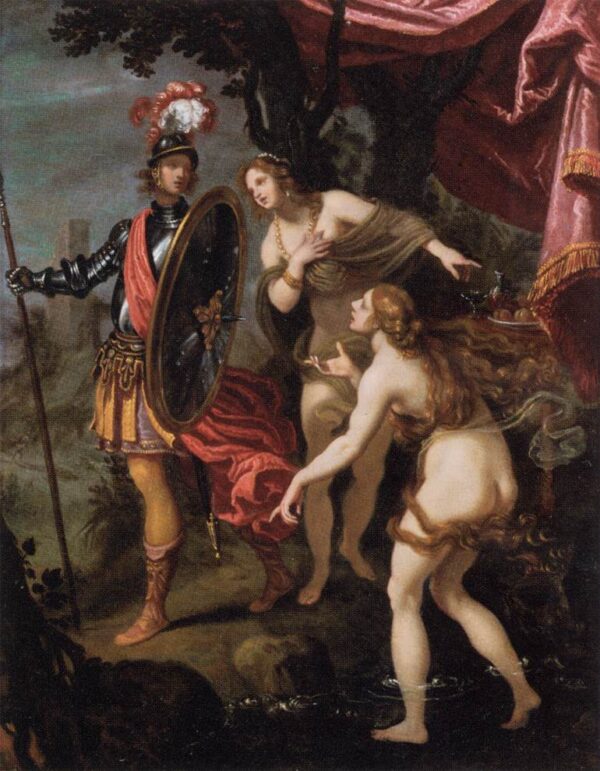 The Temptation of Charles and Ubalde by Giovanni Bilivert, hand-painted oil painting reproduction