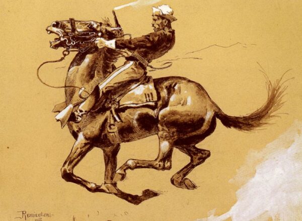 Ugly (Oh The Wild Charge He Made) by Frederic Remington, hand-painted oil painting reproduction