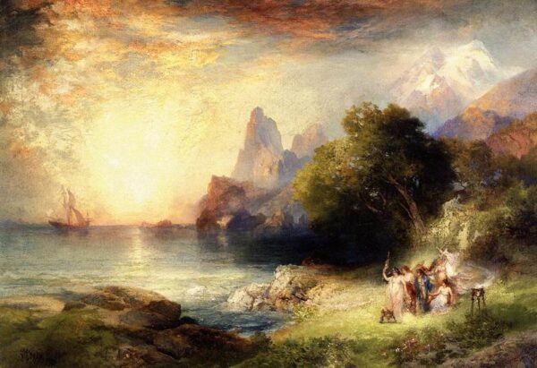 Ulysses and the Sirens by Thomas Moran, hand-painted oil reproduction