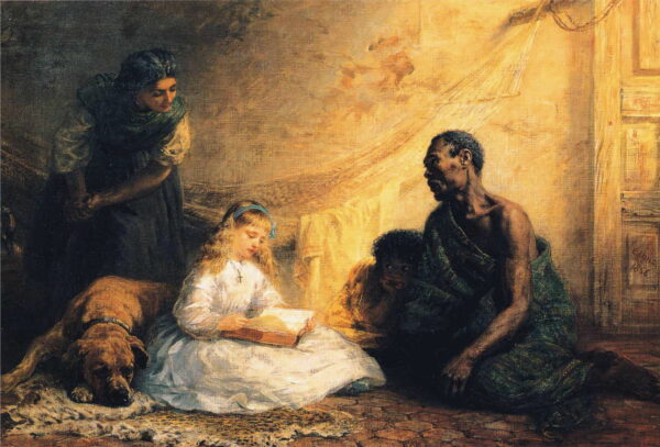 Uncle Tom and Little Eva by Edwin Longsden Long, hand-painted oil painting reproduction
