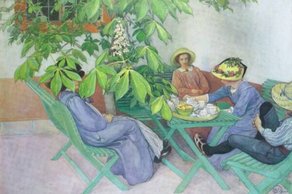 Under the Chestnut Tree by Carl Larsson, hand-painted oil painting reproduction