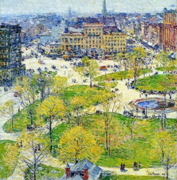 Union Square in Spring by Frederick Childe Hassam, hand-painted oil painting reproduction