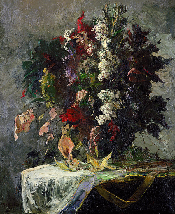 Untitled (floral still life) by Edward Mitchell Bannister, hand-painted oil painting reproduction