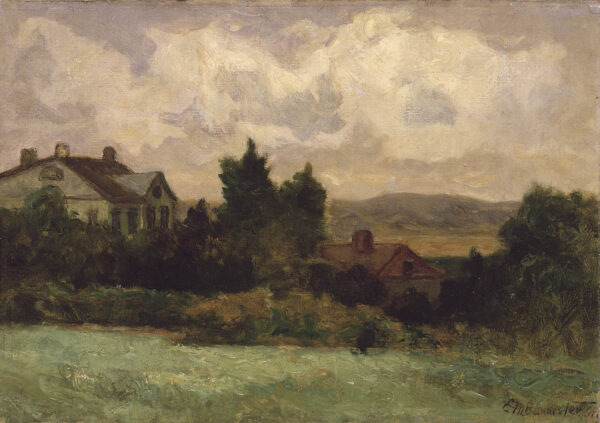 Untitled (houses and trees) by Edward Mitchell Bannister, hand-painted oil painting reproduction