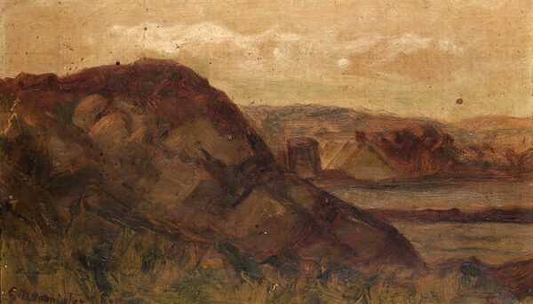 Untitled (landscape with rocks) II by Edward Mitchell Bannister, hand-painted oil painting reproduction
