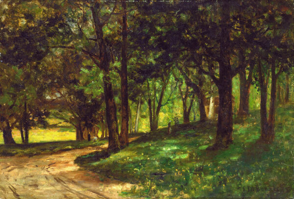 Untitled (landscape with trees) by Edward Mitchell Bannister, hand-painted oil painting reproduction