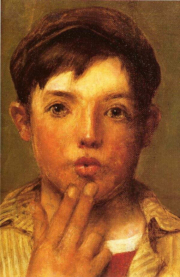 Urchin Head of Boy by John G Brown, hand-painted oil painting reproduction