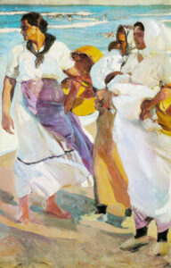 Valencian Fisherwomen by Joaquin Sorolla y Bastida, hand-painted oil painting reproduction