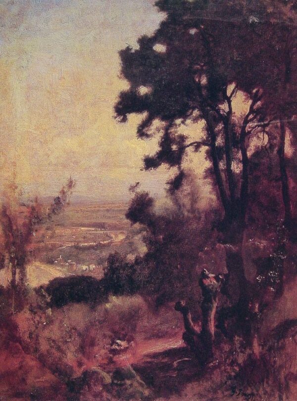 Valley Near Perugia by George Inness, hand-painted oil painting reproduction