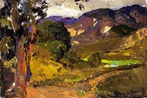 Valley Scene by Franz Bischoff, hand-painted oil painting reproduction