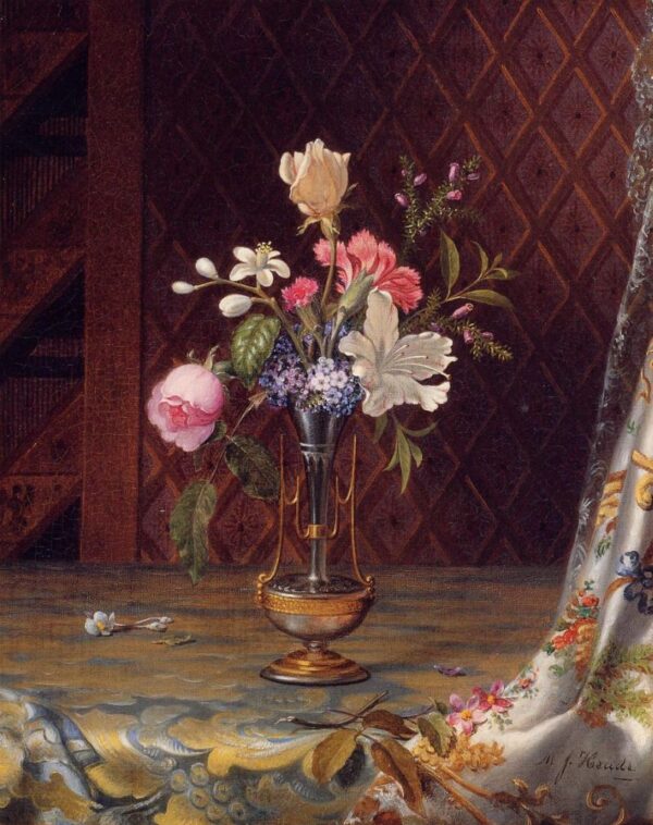 Vase of Mixed Flowers by Martin Johnson Heade, hand-painted oil painting reproduction